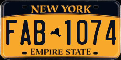 NY license plate FAB1074