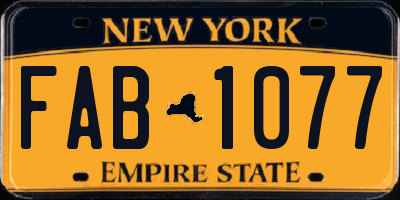 NY license plate FAB1077