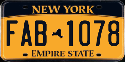 NY license plate FAB1078