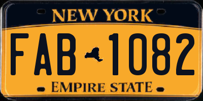 NY license plate FAB1082