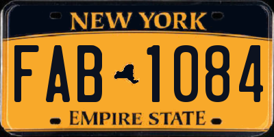 NY license plate FAB1084