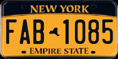 NY license plate FAB1085