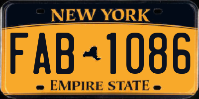 NY license plate FAB1086