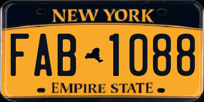 NY license plate FAB1088