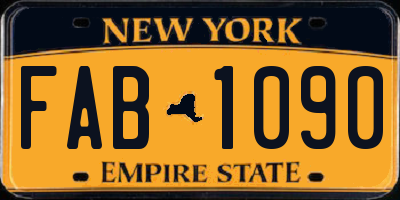 NY license plate FAB1090