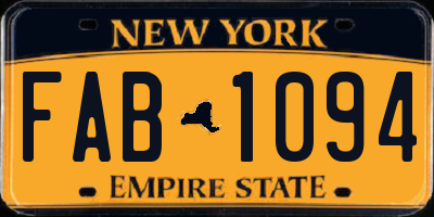 NY license plate FAB1094