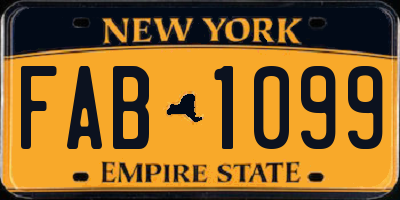 NY license plate FAB1099