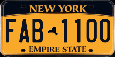 NY license plate FAB1100