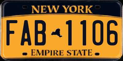 NY license plate FAB1106