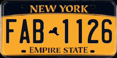 NY license plate FAB1126