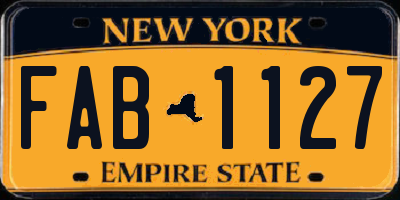 NY license plate FAB1127