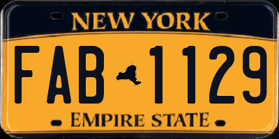 NY license plate FAB1129