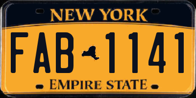 NY license plate FAB1141