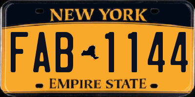 NY license plate FAB1144