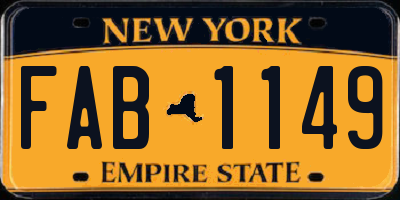 NY license plate FAB1149