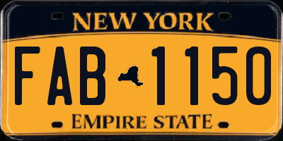 NY license plate FAB1150