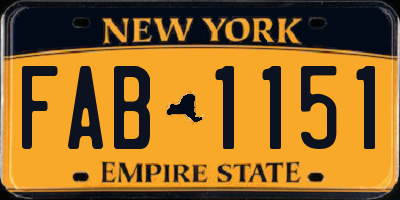 NY license plate FAB1151