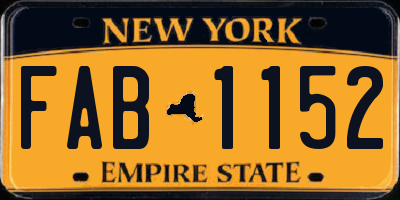 NY license plate FAB1152