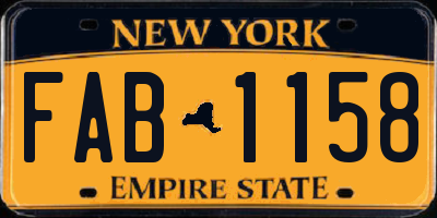 NY license plate FAB1158