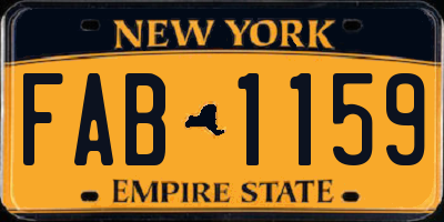 NY license plate FAB1159