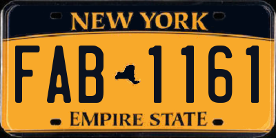 NY license plate FAB1161