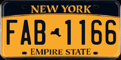 NY license plate FAB1166