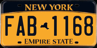 NY license plate FAB1168