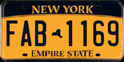 NY license plate FAB1169