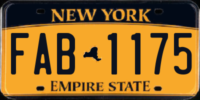 NY license plate FAB1175