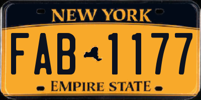 NY license plate FAB1177