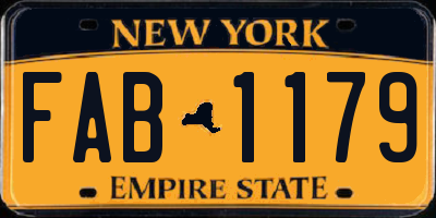 NY license plate FAB1179