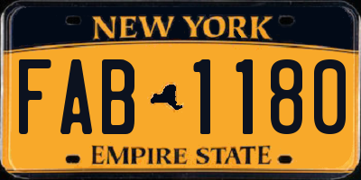 NY license plate FAB1180