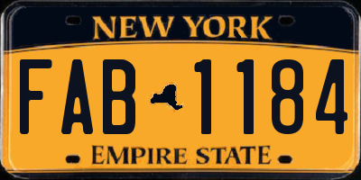 NY license plate FAB1184