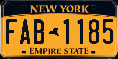 NY license plate FAB1185