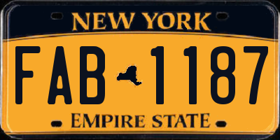 NY license plate FAB1187