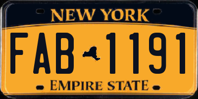 NY license plate FAB1191
