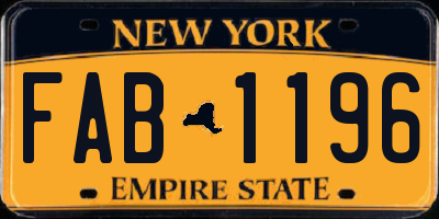 NY license plate FAB1196