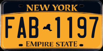 NY license plate FAB1197