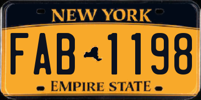 NY license plate FAB1198