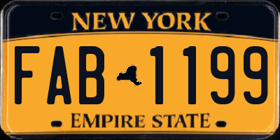 NY license plate FAB1199