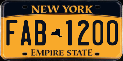 NY license plate FAB1200