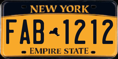 NY license plate FAB1212