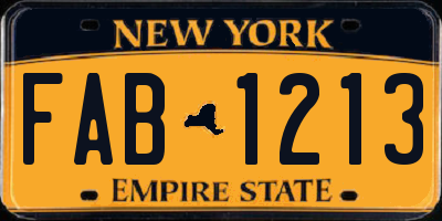 NY license plate FAB1213