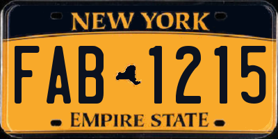 NY license plate FAB1215