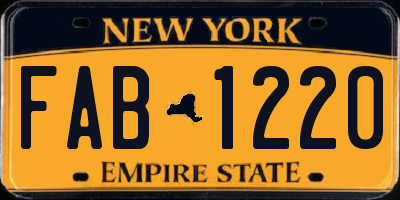 NY license plate FAB1220