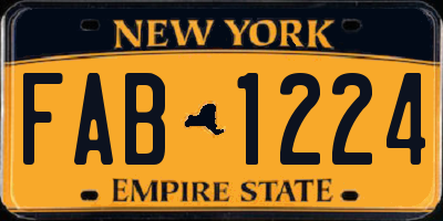 NY license plate FAB1224