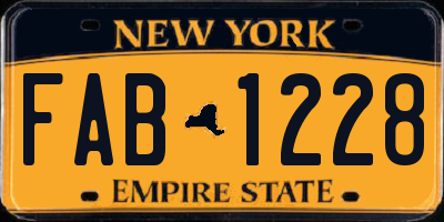 NY license plate FAB1228
