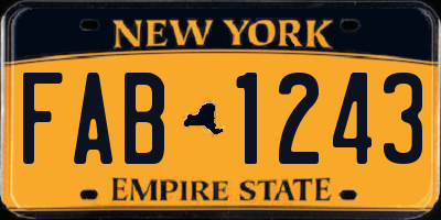 NY license plate FAB1243