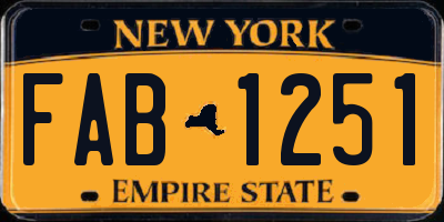 NY license plate FAB1251