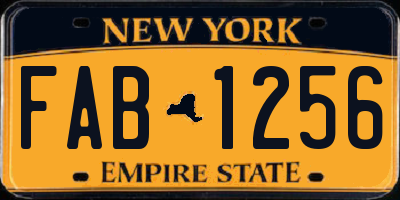 NY license plate FAB1256